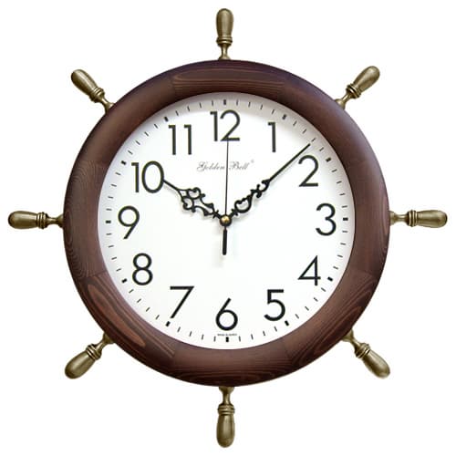 Solid Wood Tin Silent Wall Clock 4723